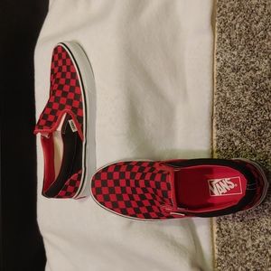 Red and Black Checkerboard Vans